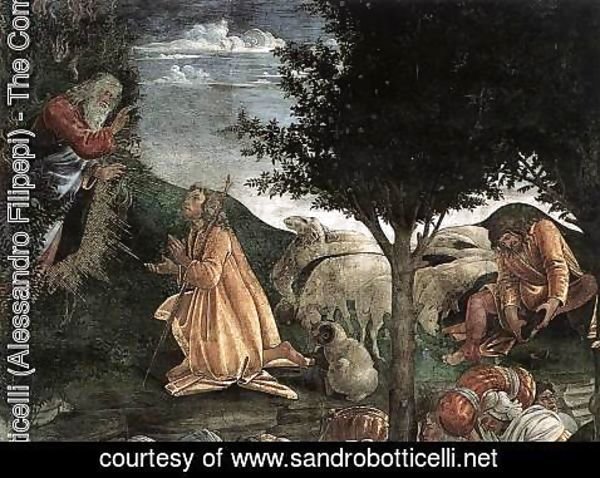 Sandro Botticelli (Alessandro Filipepi) - Scenes from the Life of Moses [detail: 2]