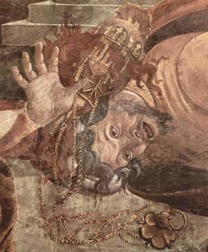 Frescoes in the Sistine Chapel in Rome, the scene of punishment Levites