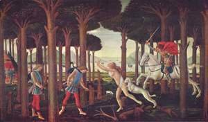 Series of four paintings to Boccaccio