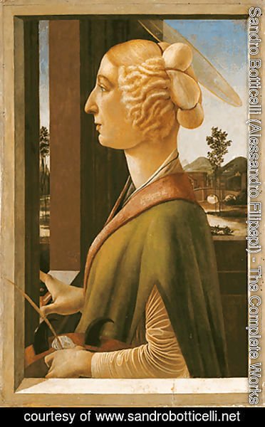 Sandro Botticelli (Alessandro Filipepi) - Woman with attributes of Saint Catherine, so called Catherina Sforza Sandro Botticelli