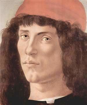 Sandro Botticelli (Alessandro Filipepi) - Portrait of a young man with red cap 2