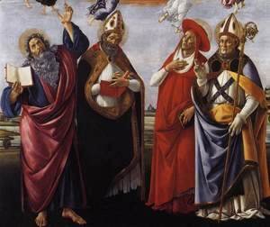 Sandro Botticelli (Alessandro Filipepi) - Coronation of the Virgin (detail 1) 1490-92