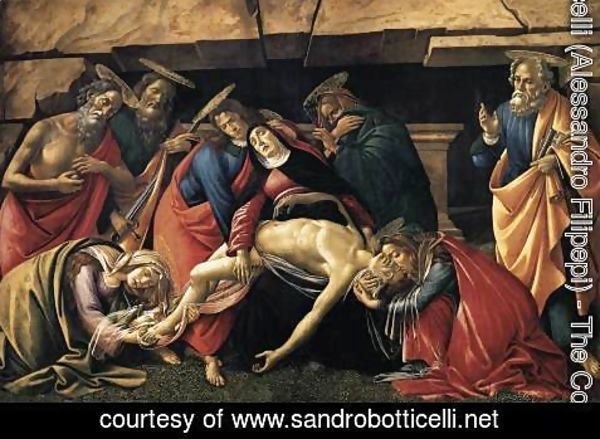Sandro Botticelli (Alessandro Filipepi) - Lamentation over the Dead Christ with Saints c. 1490