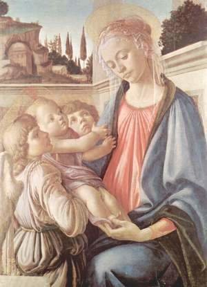 Sandro Botticelli (Alessandro Filipepi) - Madonna and Child and Two Angels c. 1470