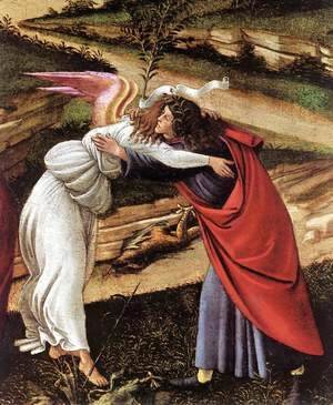 Sandro Botticelli (Alessandro Filipepi) - The Mystical Nativity (detail 1) c. 1500