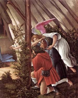 Sandro Botticelli (Alessandro Filipepi) - The Mystical Nativity (detail 2) c. 1500