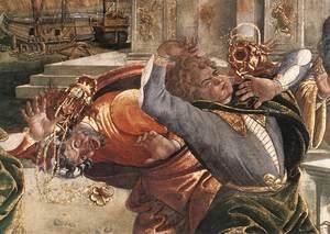 Sandro Botticelli (Alessandro Filipepi) - The Punishment of Korah and the Stoning of Moses and Aaron (detail 3) 1481-82