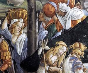 Sandro Botticelli (Alessandro Filipepi) - The Trials and Calling of Moses (detail 6) 1481-82