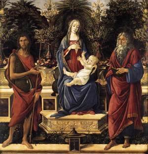 Sandro Botticelli (Alessandro Filipepi) - The Virgin and Child Enthroned (Bardi Altarpiece) 1484