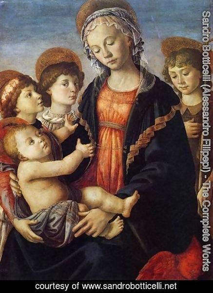 Sandro Botticelli (Alessandro Filipepi) - The Virgin and Child with Two Angels and the Young St John the Baptist 1465-70