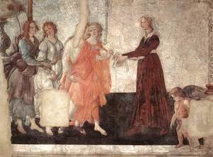 Sandro Botticelli (Alessandro Filipepi) - Venus and the Three Graces Presenting Gifts to a Young Woman c. 1484