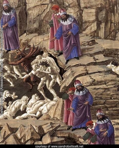 Inferno, Canto XVIII (detail) 1480s