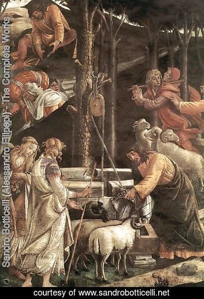 Sandro Botticelli (Alessandro Filipepi) - Scenes from the Life of Moses [detail: 1]