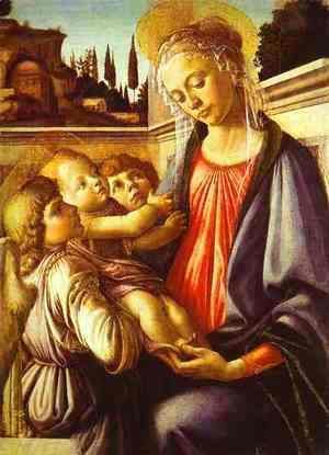 Sandro Botticelli (Alessandro Filipepi) - Madonna and Child with Two Angels