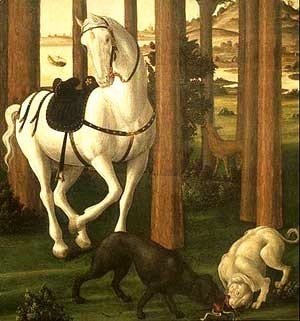 Sandro Botticelli (Alessandro Filipepi) - The Story Of Nastagio Degli Onesti (Detail Of The Second Episode) 2 1483