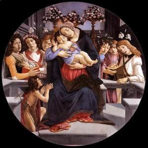 Sandro Botticelli (Alessandro Filipepi) - Virgin and Child with Six Angels and the Baptist