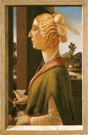 Sandro Botticelli (Alessandro Filipepi) - Woman with attributes of Saint Catherine, so called Catherina Sforza Sandro Botticelli