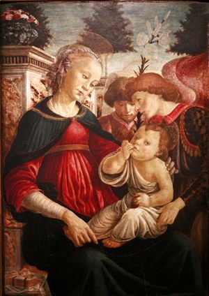 Sandro Botticelli (Alessandro Filipepi) - Virgin and child with two angels 2