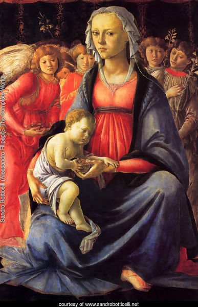 The Virgin And Child With Five Angels