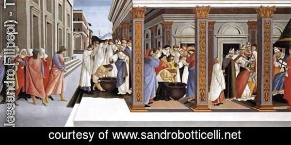 Sandro Botticelli (Alessandro Filipepi) - Baptism of St Zenobius and His Appointment as Bishop 1500-05