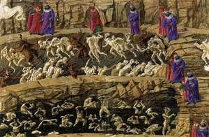 Sandro Botticelli (Alessandro Filipepi) - Inferno, Canto XVIII 1480s