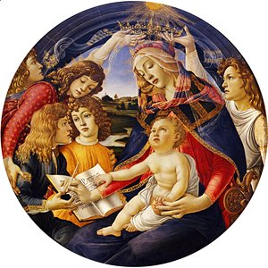 Sandro Botticelli (Alessandro Filipepi) - Madonna of the Magnificat (Madonna del Magnificat) 1480-81