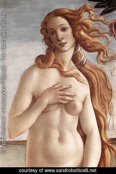 Sandro Botticelli (Alessandro Filipepi) - The Birth of Venus (detail 2) c. 1485