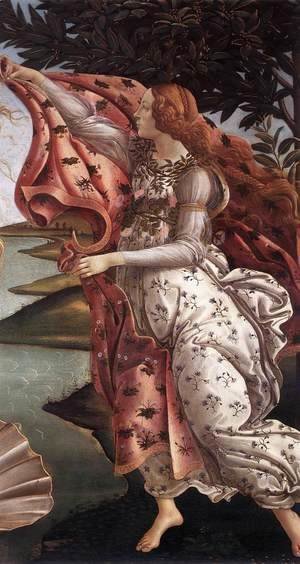 Sandro Botticelli (Alessandro Filipepi) - The Birth of Venus (detail 4) c. 1485