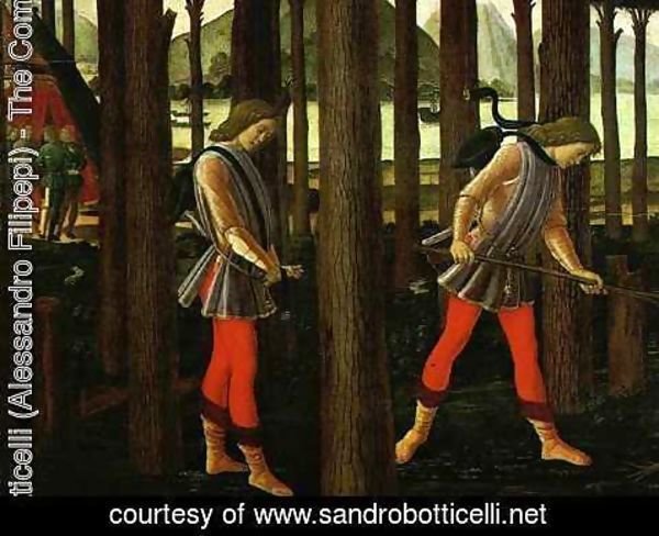 Sandro Botticelli (Alessandro Filipepi) - The Story of Nastagio degli Onesti (detail 1 of the first episode)