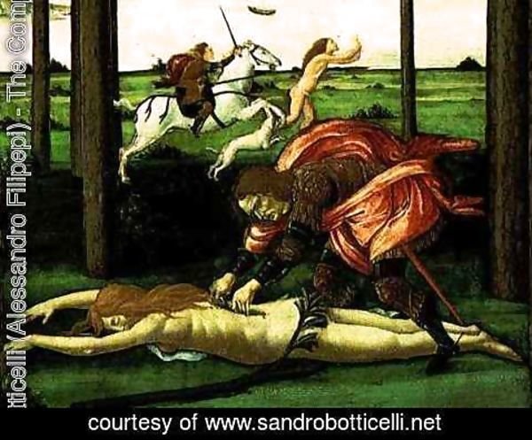 Sandro Botticelli (Alessandro Filipepi) - The Story of Nastagio degli Onesti (detail 1 of the second episode) c. 1483