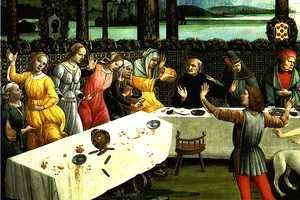 Sandro Botticelli (Alessandro Filipepi) - The Story of Nastagio degli Onesti (detail of the third episode) c. 1483