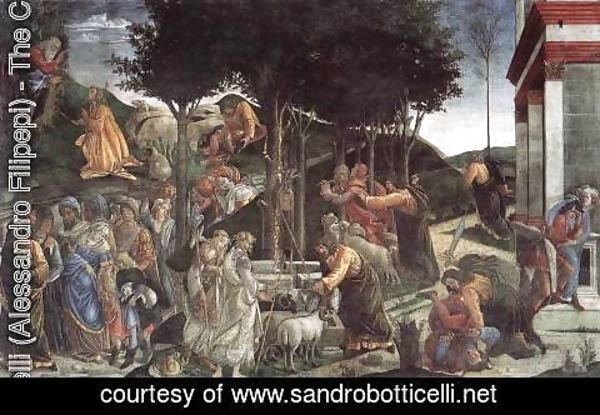 Sandro Botticelli (Alessandro Filipepi) - The Trials and Calling of Moses 1481-82