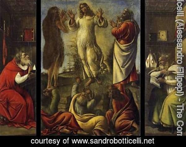 Sandro Botticelli (Alessandro Filipepi) - Transfiguration, St Jerome, St Augustine c. 1500