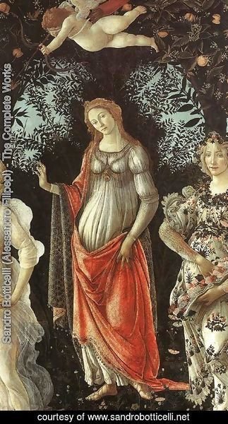 Sandro Botticelli (Alessandro Filipepi) - Primavera (detail 2) c. 1482